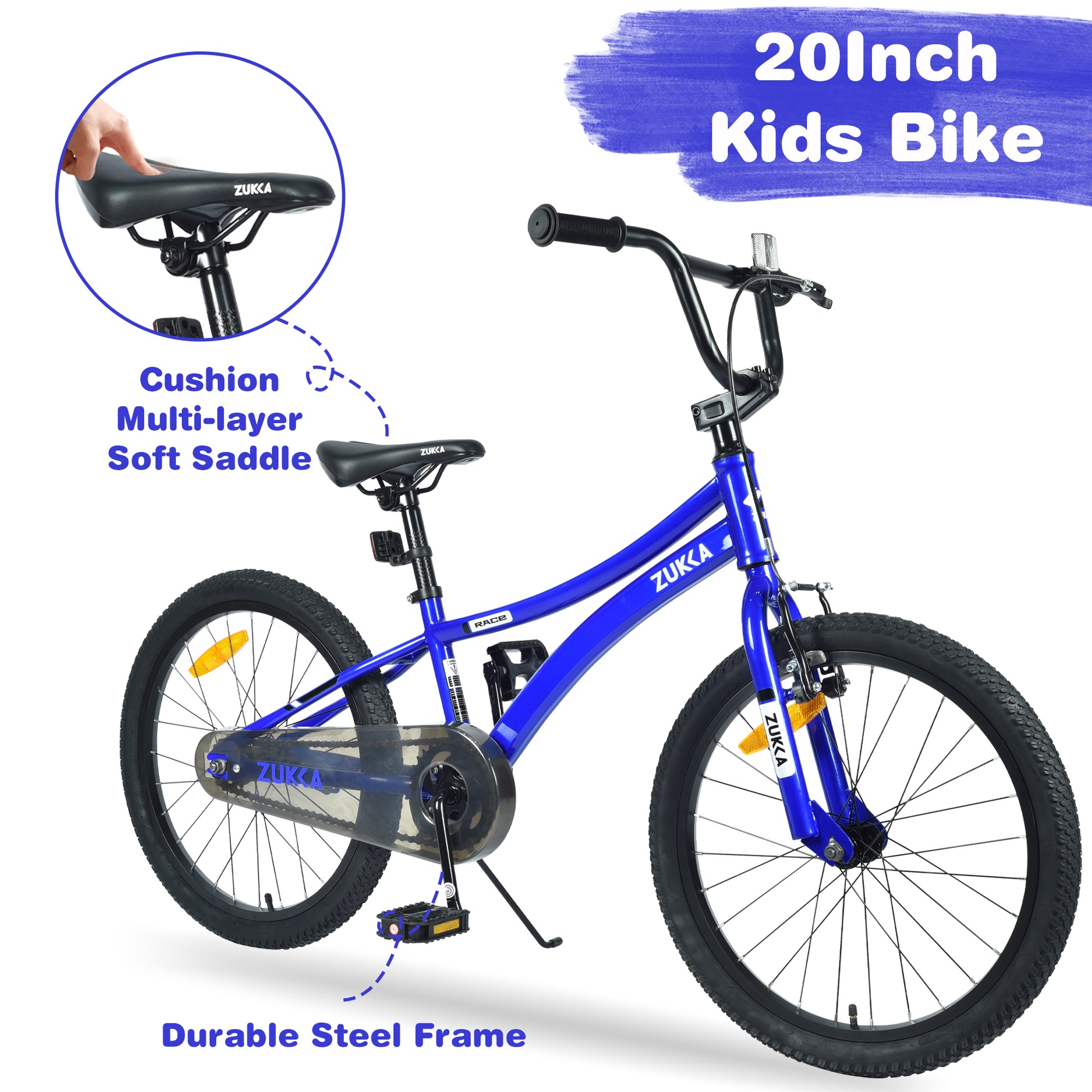 Kids Bike,20 Inch Kids' Bicycle For Boys Age 7 10 Years,Multiple Colors Cycling Blue Garden & Outdoor Steel