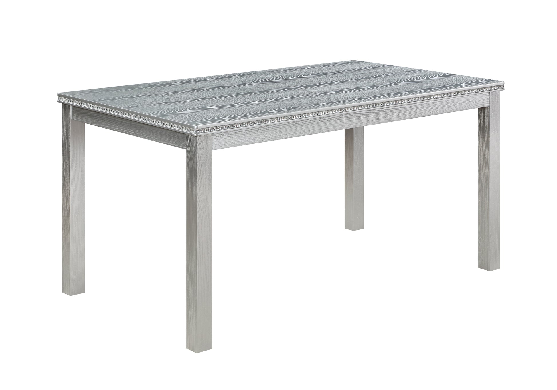 Wooden Dining Rectangular Table With Bench, Kitchen Table With Bench For Small Space, 6 Person Dining Table, Silver Grey Beige Silver Gray Seats 6 Dining Room Rectangular 4 Leg Rectangular Dining Table With Chair And Bench Solid Wood Mdf