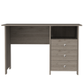 Computer Desk With Open Storage Shelf And 3 Drawers, Light Gray Gray Particle Board Particle Board