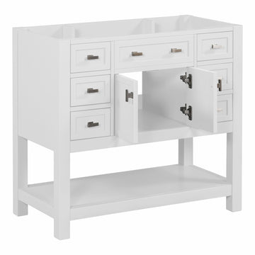 36'' Bathroom Vanity Without Top Sink, White Cabinet Only, Modern Bathroom Storage Cabinet With 2 Soft Closing Doors And 6 Drawers Not Include Bathroom Vanity Sink 4 White 2 1 Soft Close Doors