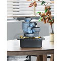 Drop 10Inches Desktop Water Fountain Submersible Pump Indoor Decoration For Office Homedrop 10Inches Desktop Water Fountain Submersible Pump Indoor Decoration For Office Homedrop 10Inche Gray Resin