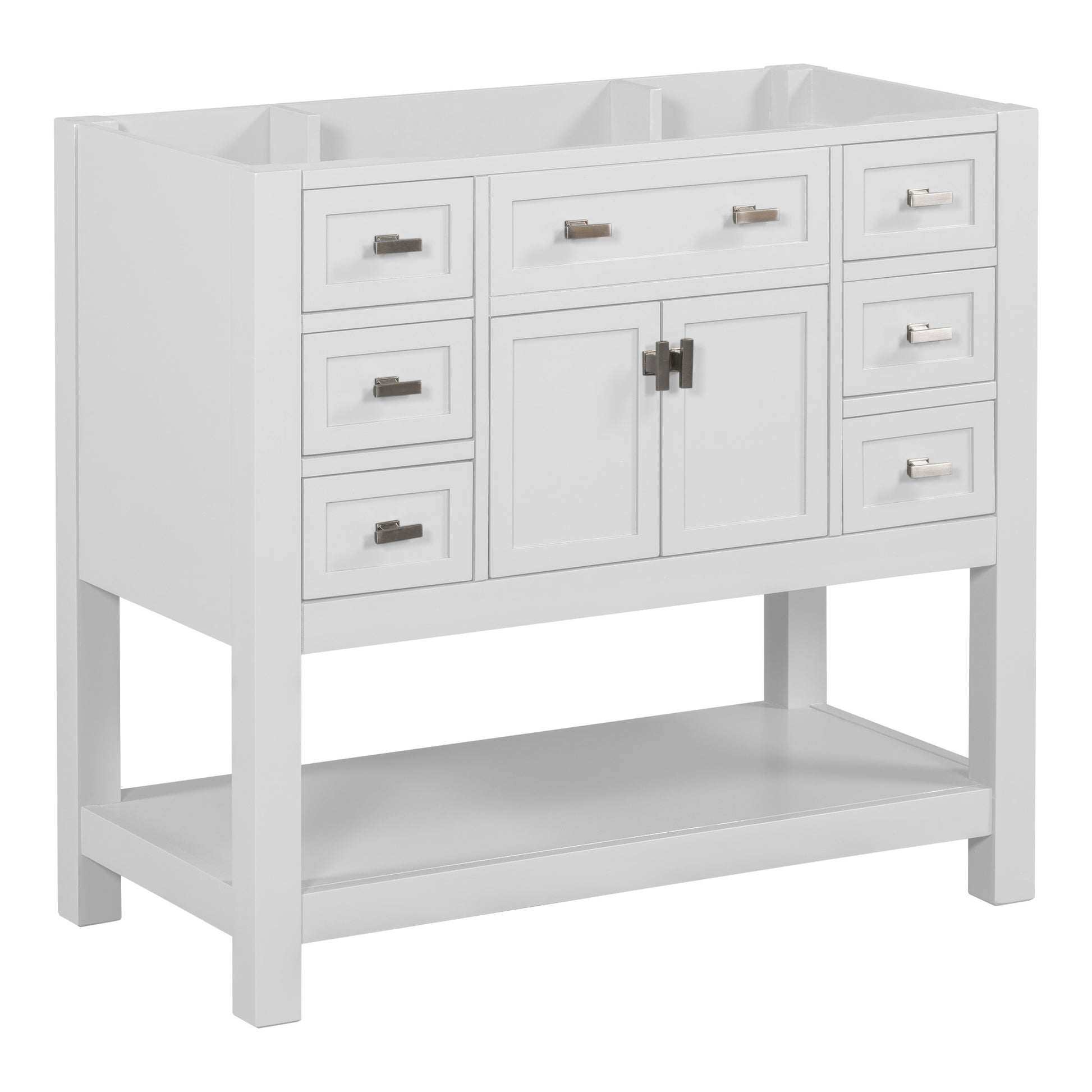 36'' Bathroom Vanity Without Top Sink, White Cabinet Only, Modern Bathroom Storage Cabinet With 2 Soft Closing Doors And 6 Drawers Not Include Bathroom Vanity Sink 4 White 2 1 Soft Close Doors