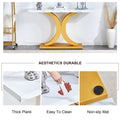 A Modern Minimalist Style Foyer Table With White Tabletop, Gold Bracket, And Bottom Plate, Enhancing The Beauty And Artistic Atmosphere Of The Home, Suitable For The Foyer Fxg White Gold Mdf