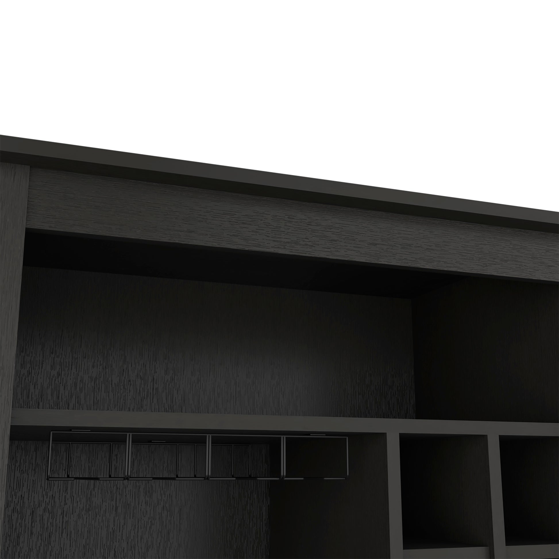 Mojito Bar Cabinet, One Open Drawer, One Open Shelf, Black Black Particle Board Particle Board