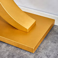 A Modern Minimalist Style Foyer Table With White Tabletop, Gold Bracket, And Bottom Plate, Enhancing The Beauty And Artistic Atmosphere Of The Home, Suitable For The Foyer Fxg White Gold Mdf