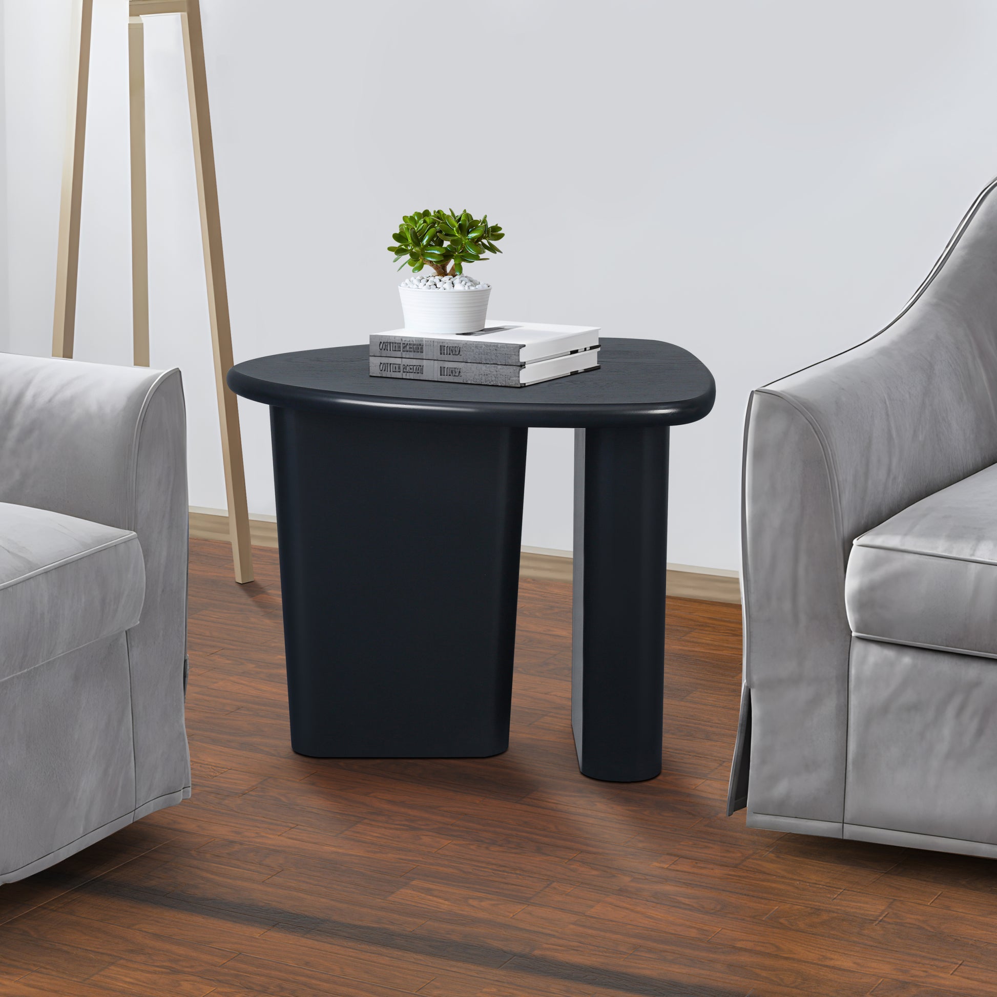Tapered Tabletop Side Table Black Antique Black Mdf