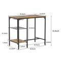 Bar Table And Chairs Set For 2, 3 Pieces Pub Dining Table Set, 2 Bar Stools Pu Upholstery Seat With Backrest For Kitchen, Apartment, Small Space Wood Antique Brown Seats 2 Brown Metal Dining Room 4 Leg Rectangular Dining Table With Chair Wood Metal