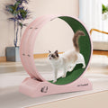 Cat Running Wheel, Small Animal Exercise Treadmill W Locking Mechanism, Carpet Runway, Cat Teaser Toy, Indoo,Pink Pink Polypropylene