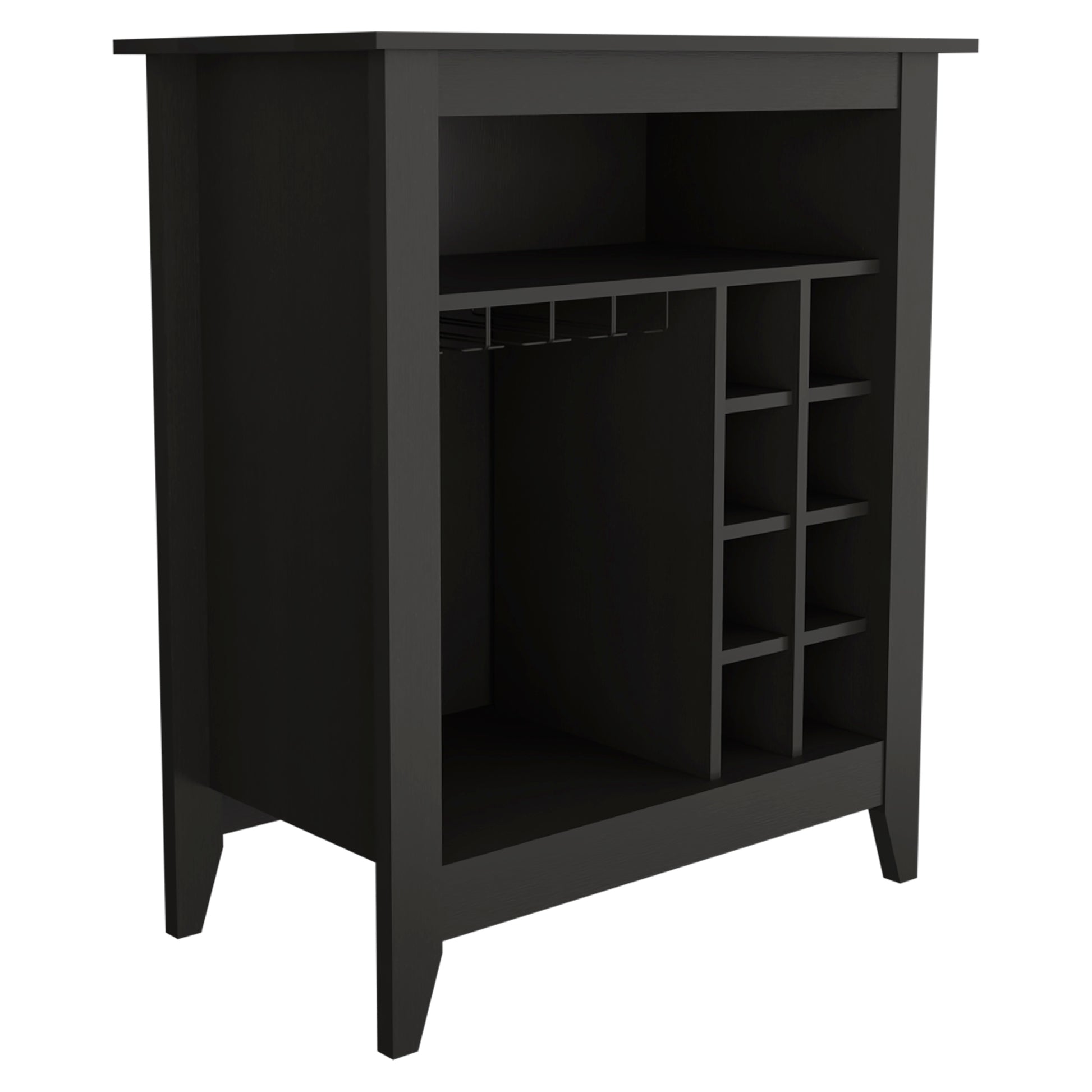 Mojito Bar Cabinet, One Open Drawer, One Open Shelf, Black Black Particle Board Particle Board