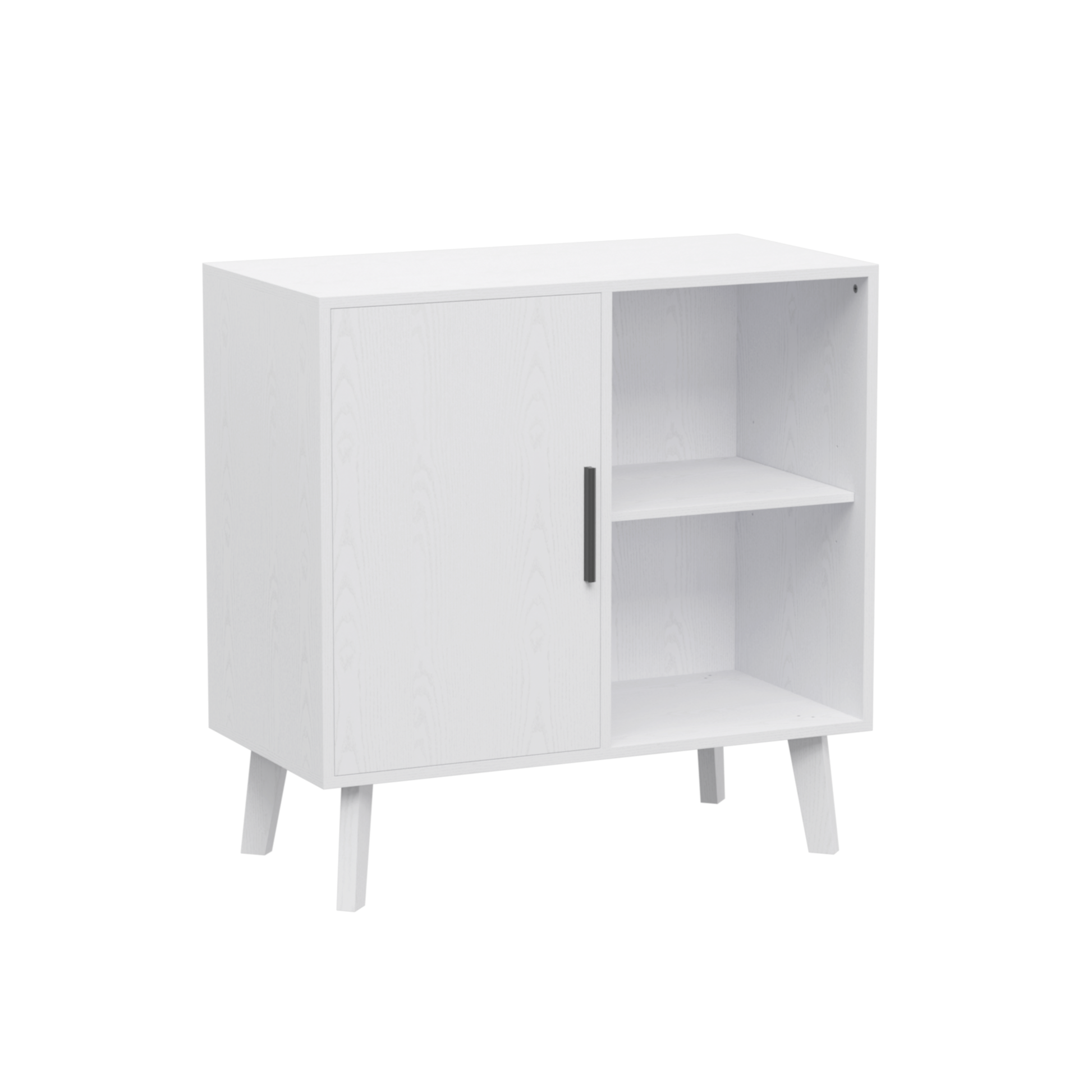 Sideboard Buffet Kitchen Storage Cabinet, Accent Cabinet With Solid Wood Feet For Decorated Doors, Dining Room, Hallway, Cupboard Console Table, Liquor Accent Cabinet White White Wood