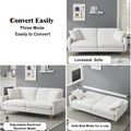 74.41 Inch Teddy Velvet Sofa Bed With Separate Adjustment Backrest And Storage Function White Light Brown Velvet Wood Primary Living Space Medium Soft Loose Back Contemporary Eucalyptus Square Arms Foam Foam 2 Seat