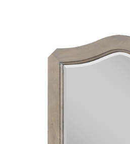 Laurel Grove Sop Shaped Mirror, No Assembly Required, White Poplar Finish Greige French Country,Modern,Transitional Wood