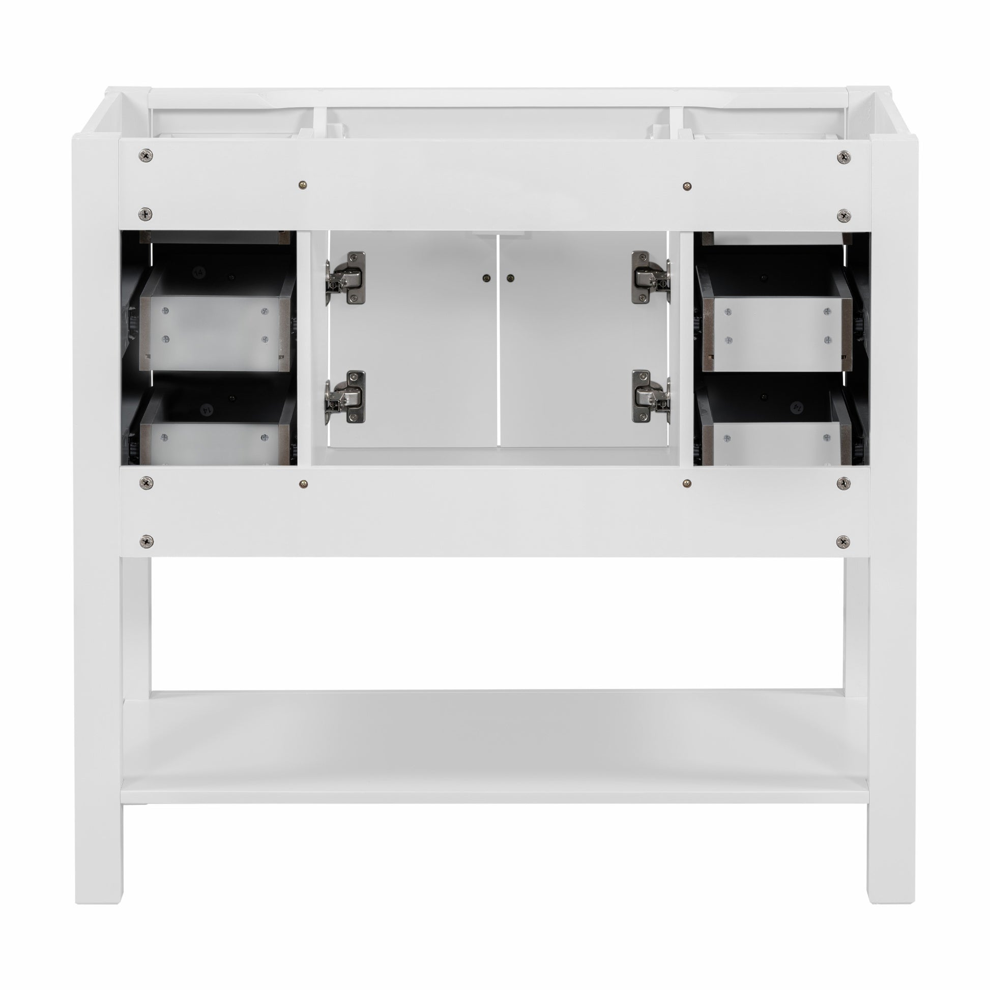36'' Bathroom Vanity Without Top Sink, White Cabinet Only, Modern Bathroom Storage Cabinet With 2 Soft Closing Doors And 6 Drawers Not Include Bathroom Vanity Sink 4 White 2 1 Soft Close Doors
