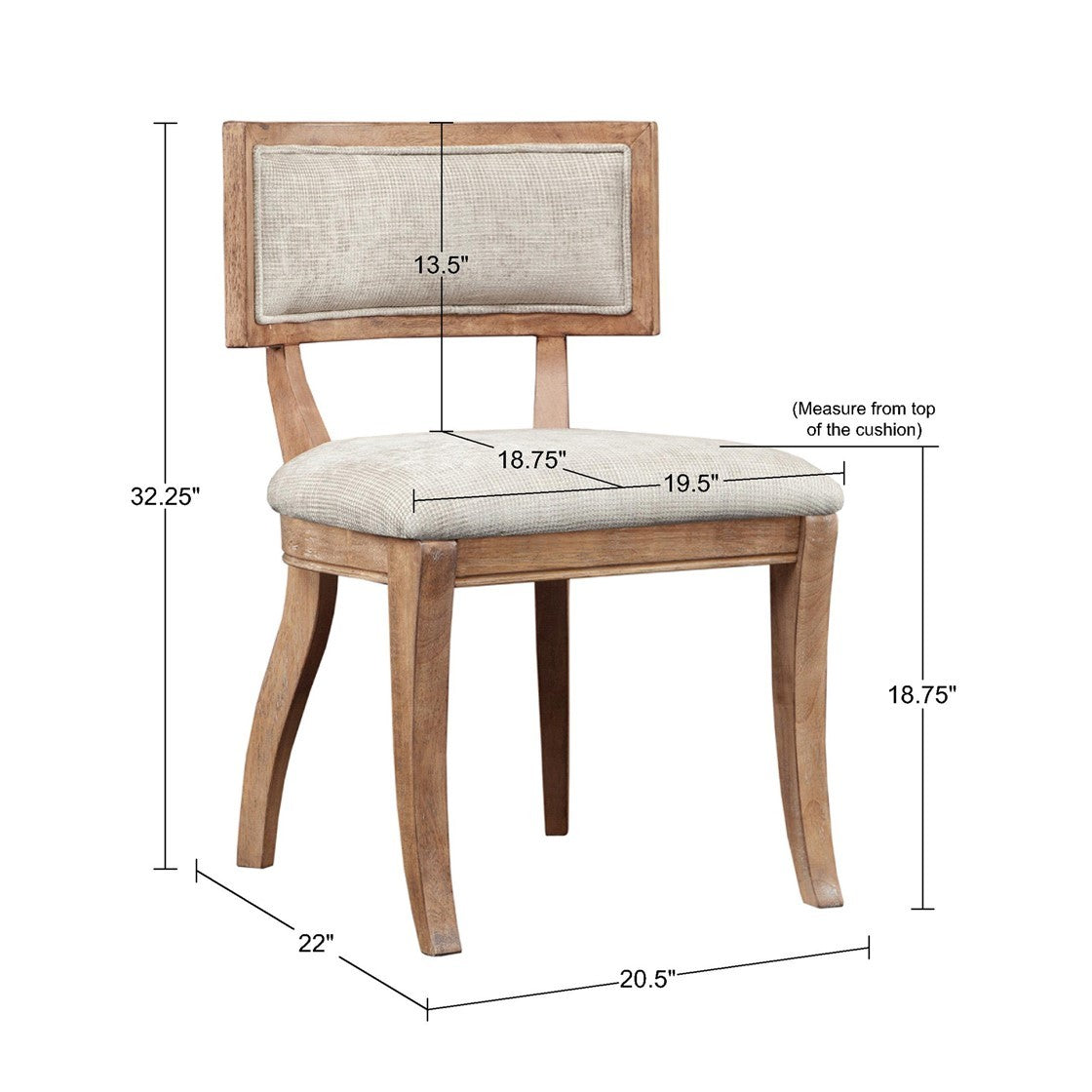 Dining Chair Set Of 2 Beige Light Natural Polyester