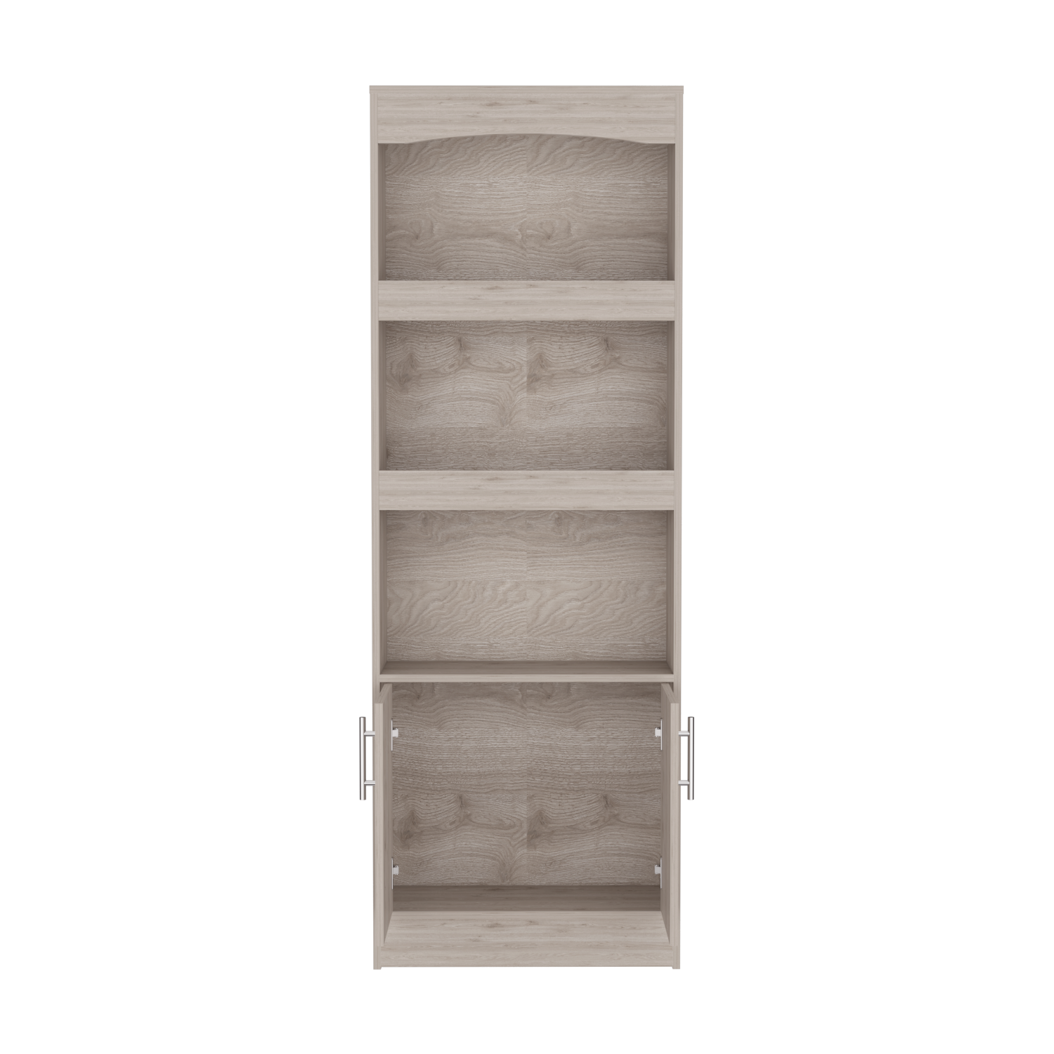 Durango Bookcase, Three Shelves, Double Door Cabinet Freestanding 3 4 Shelves Beige Primary Living Space Modern Mdf Engineered Wood