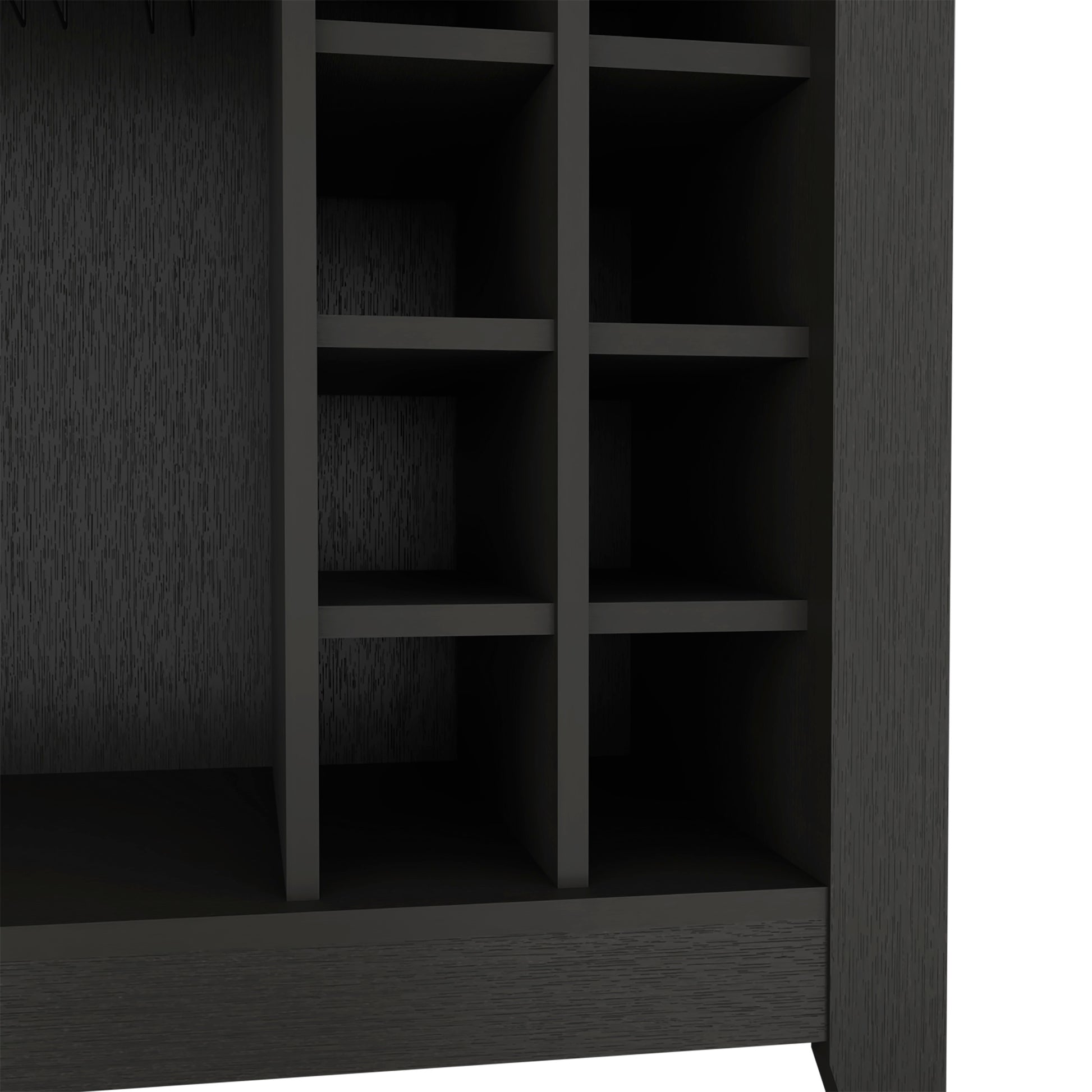 Mojito Bar Cabinet, One Open Drawer, One Open Shelf, Black Black Particle Board Particle Board