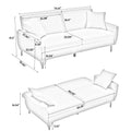 74.41 Inch Teddy Velvet Sofa Bed With Separate Adjustment Backrest And Storage Function Gray Light Brown Velvet Wood Primary Living Space Medium Soft Loose Back Contemporary Square Arms Foam Foam 2 Seat