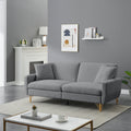 74.41 Inch Teddy Velvet Sofa Bed With Separate Adjustment Backrest And Storage Function Gray Light Brown Velvet Wood Primary Living Space Medium Soft Loose Back Contemporary Square Arms Foam Foam 2 Seat