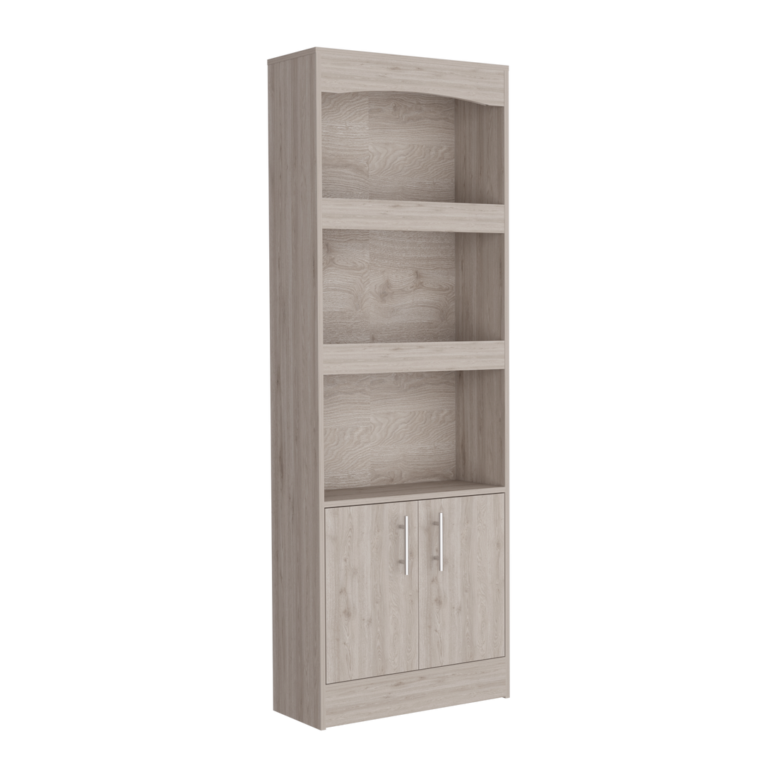 Durango Bookcase, Three Shelves, Double Door Cabinet Freestanding 3 4 Shelves Beige Primary Living Space Modern Mdf Engineered Wood