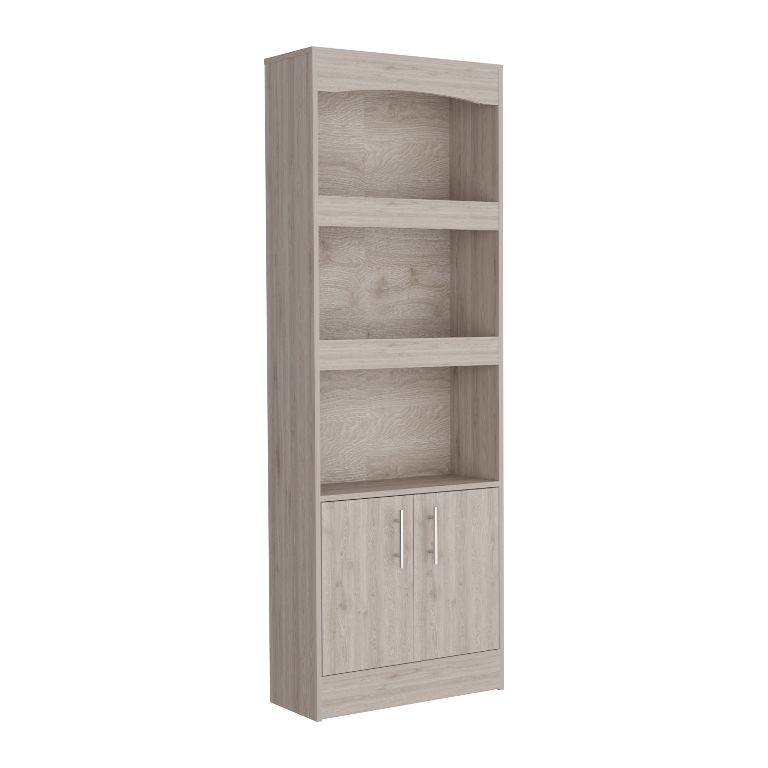 Durango Bookcase, Three Shelves, Double Door Cabinet Freestanding 3 4 Shelves Beige Primary Living Space Modern Mdf Engineered Wood