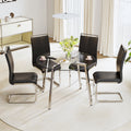 Modern Minimalist Style Circular Transparent Tempered Glass Table, Tempered Glass Tabletop, Silver Metal Table Legs, Suitable For Kitchen, Dining Room, And Living Room, 42 