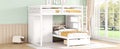 Full Over Twin Bunk Bed With Wardrobe, Drawers, White White Solid Wood