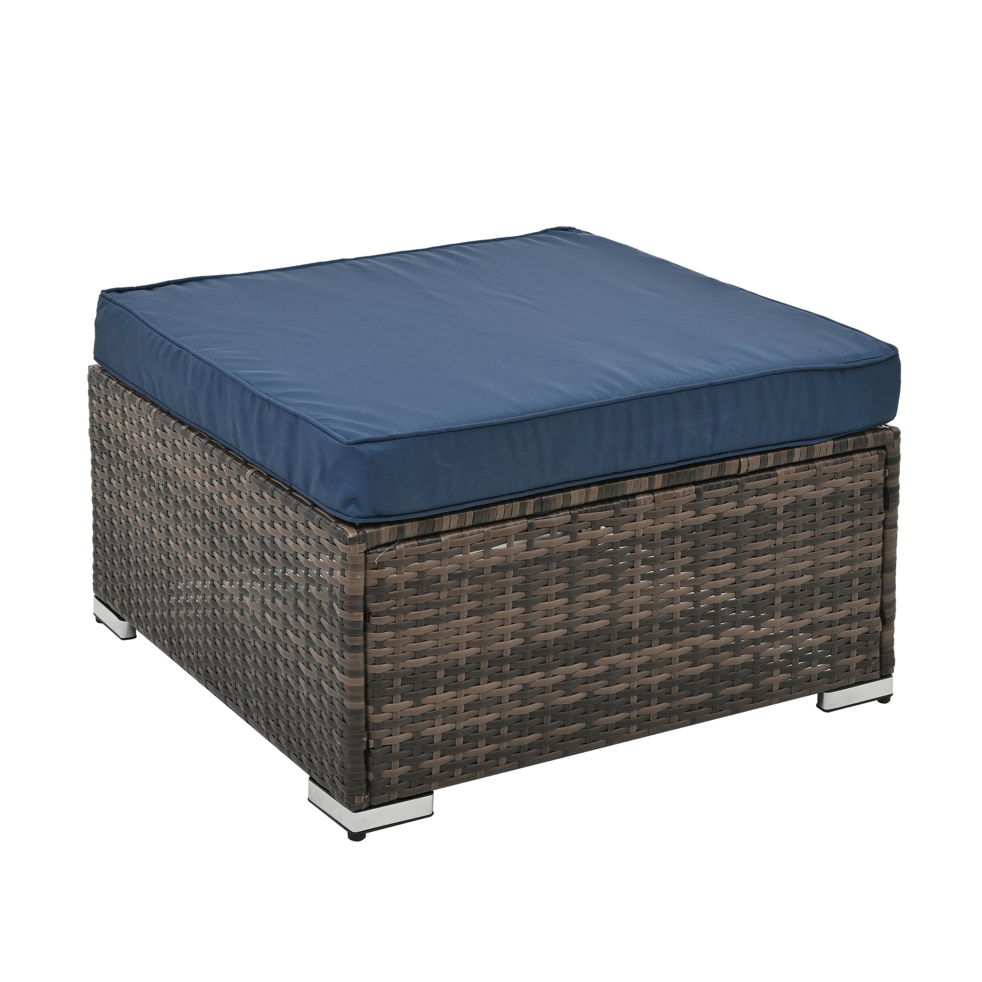 Patio Furniture, Outdoor Furniture, Seasonal Pe Wicker Furniture, 4 Set Wicker Furniture With Tempered Glass Coffee Table Brown Pe Rattan Iron Waterproof Fabric