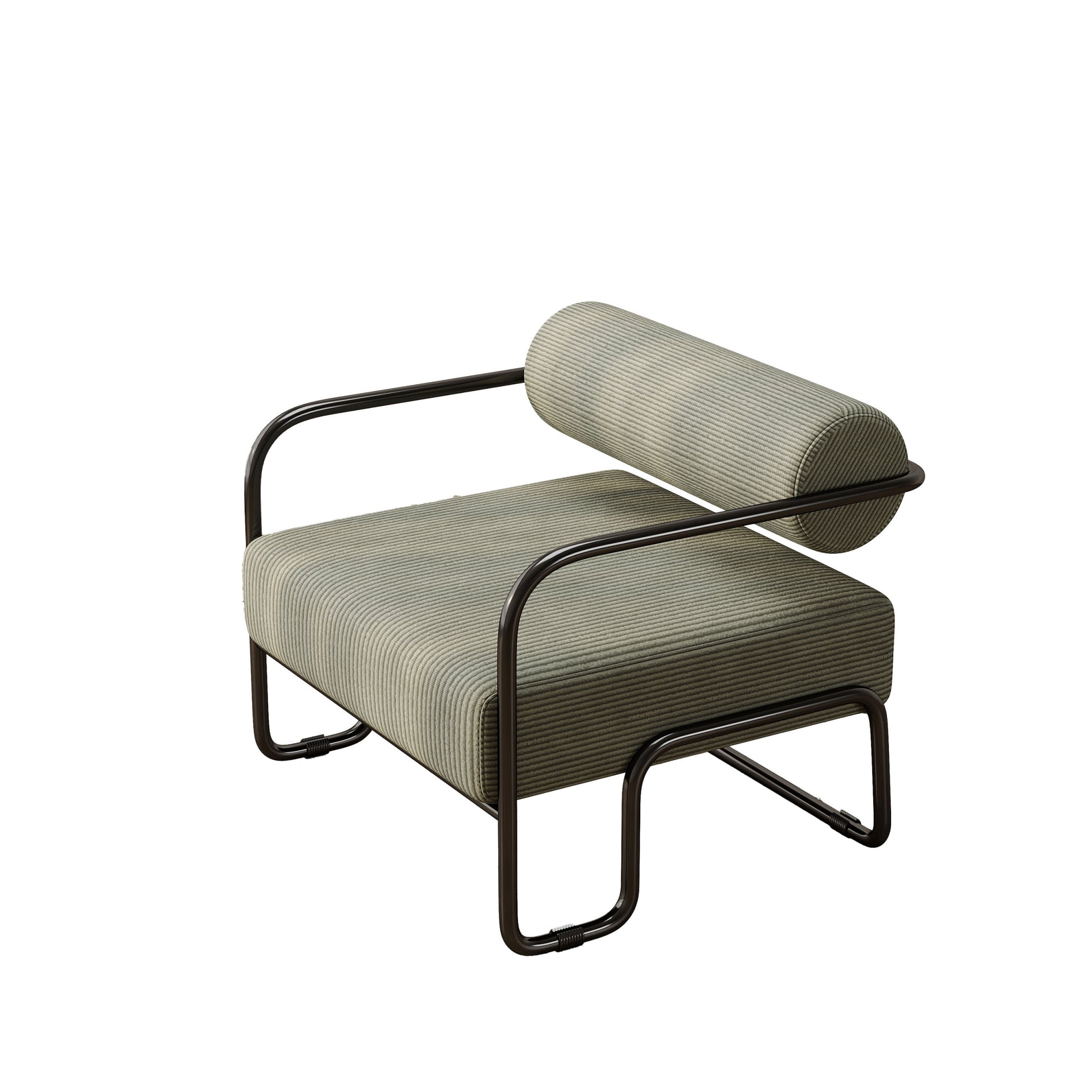 Living Room Iron Sofa Chair, Lazy Individual Chair, Balcony Leisure Chair Color: Brown Light Brown Corduroy