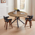 47.25'' Round Mdf Coffee Table End Table Short Leisure Tea Table Cross Legs Metal Base, Easy To Assemble,Walnut Walnut Mdf Iron