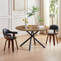 47.25'' Round Mdf Coffee Table End Table Short Leisure Tea Table Cross Legs Metal Base, Easy To Assemble,Walnut Walnut Mdf Iron