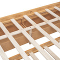 Queen Size Elegant Bed Frame With Rattan Headboard And Sockets ,Natural Twin Natural Rattan