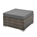 Patio Furniture, Outdoor Furniture, Seasonal Pe Wicker Furniture, 4 Set Wicker Furniture With Tempered Glass Coffee Table Brown Pe Rattan Iron Waterproof Fabric