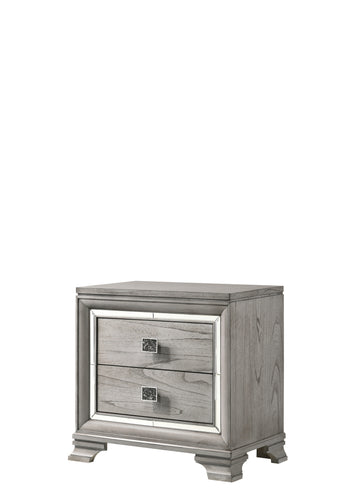 Vail Nightstand Gray Gray Wood