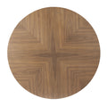 47.25'' Round Mdf Coffee Table End Table Short Leisure Tea Table Cross Legs Metal Base, Easy To Assemble,Walnut Walnut Mdf Iron