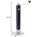 8,000 Lbs. Top Wind Weld On Square Tube Drop Leg Jack Black Steel