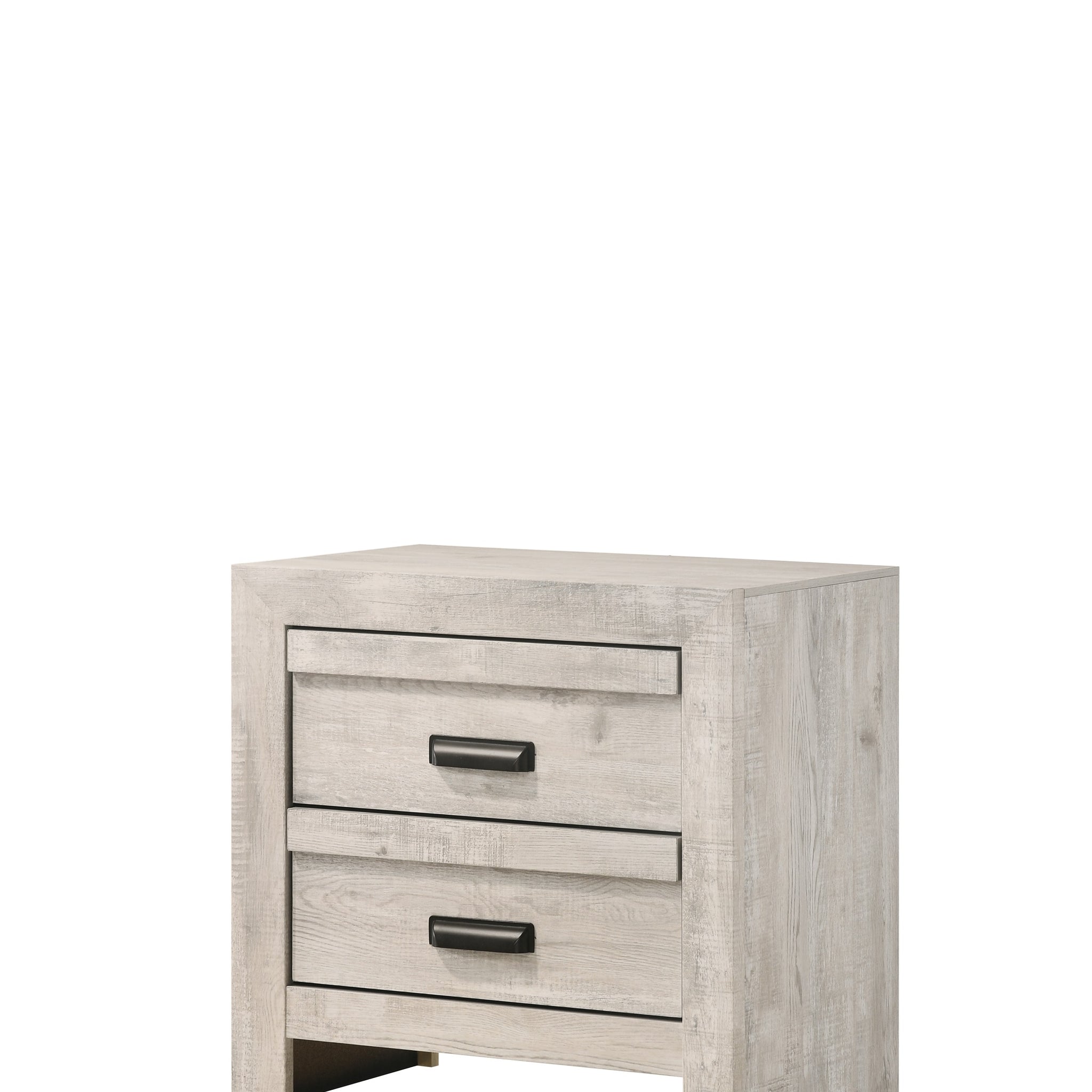 Valor Nightstand Beige Beige White 2 Drawers Bedroom Rectangle White Wood
