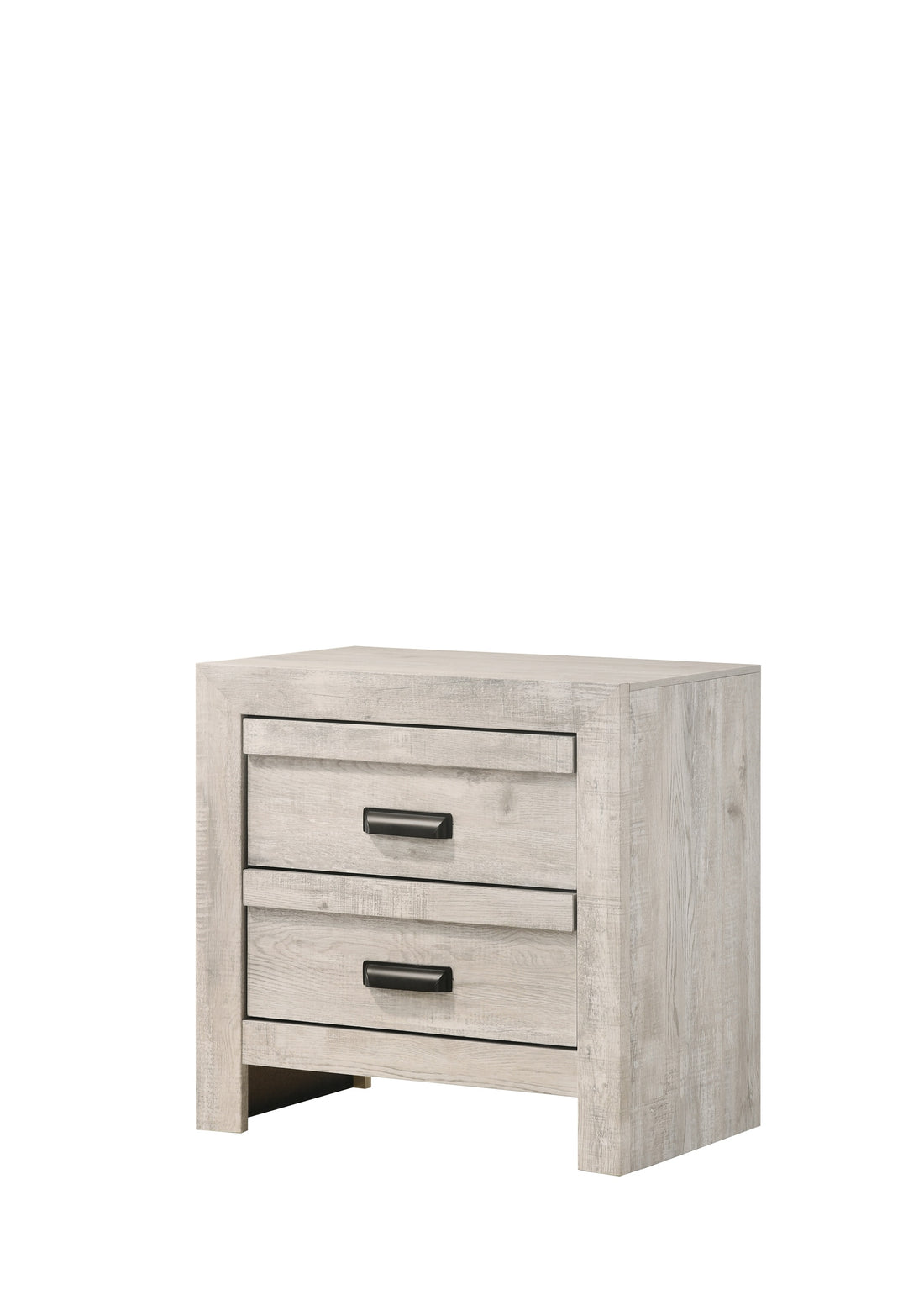 Valor Nightstand Beige Beige White 2 Drawers Bedroom Rectangle White Wood