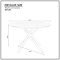 53.14'' Round Mdf Coffee Table End Table Short Leisure Tea Table Cross Legs Metal Base, Easy To Assemble,Black Black Mdf Iron