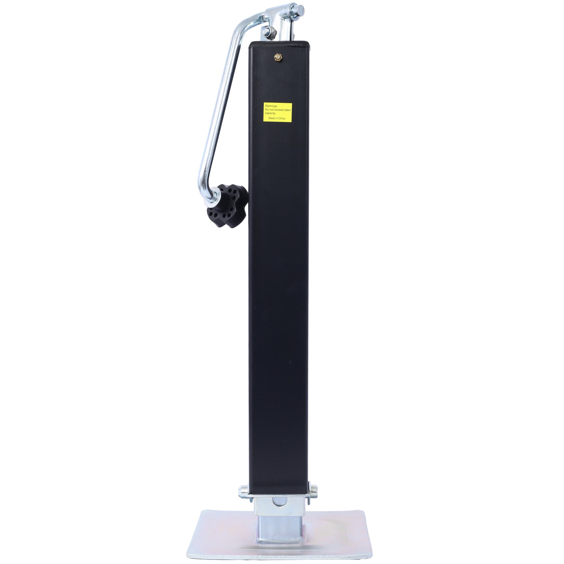 8,000 Lbs. Top Wind Weld On Square Tube Drop Leg Jack Black Steel