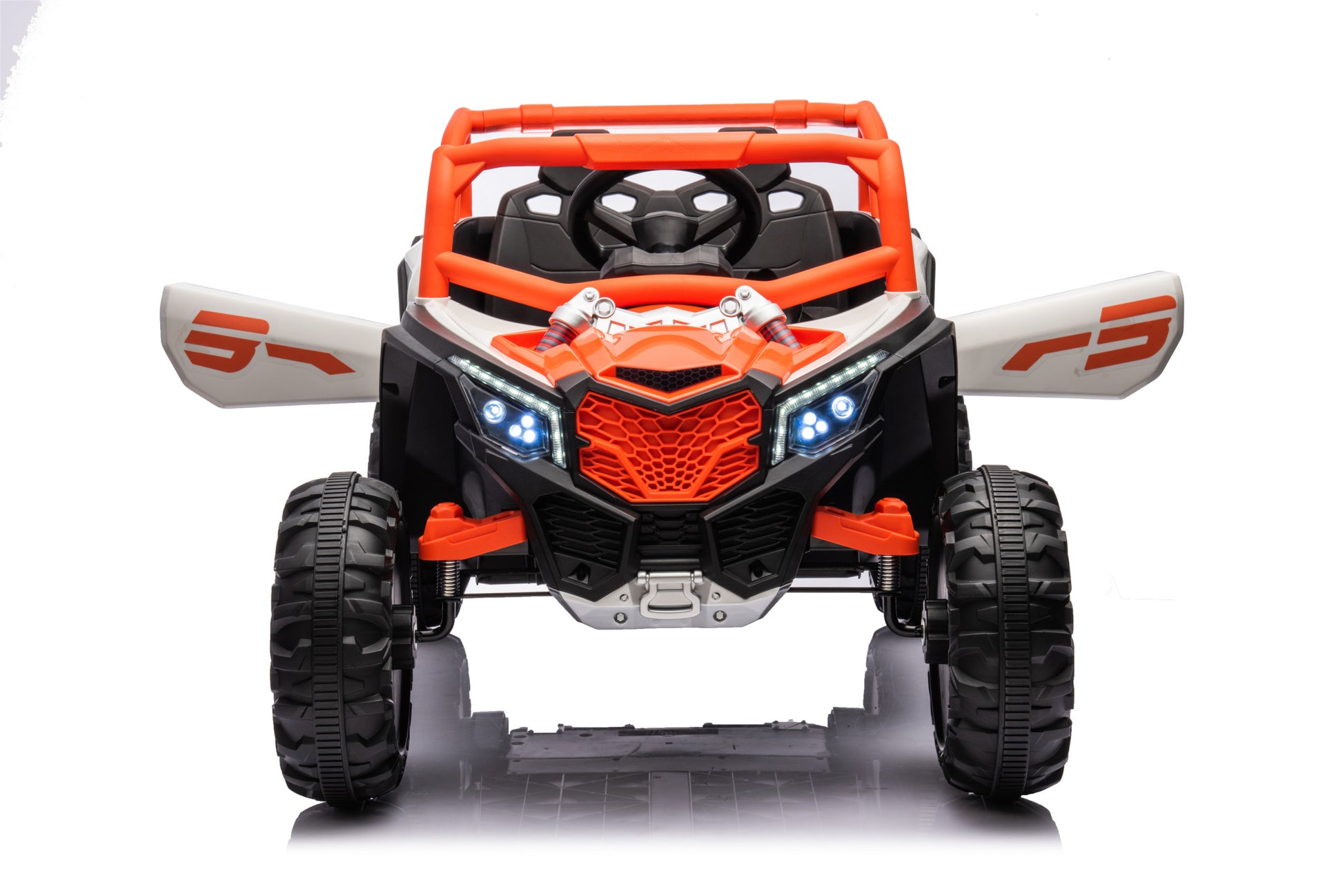 Ride On Car, Kids Electric Utv Car, Tamco Riding Toys For Kids With Remote Control Amazing Gift For 3 6 Years Boys Girls White Light Orange 50 99 Lbs Plastic