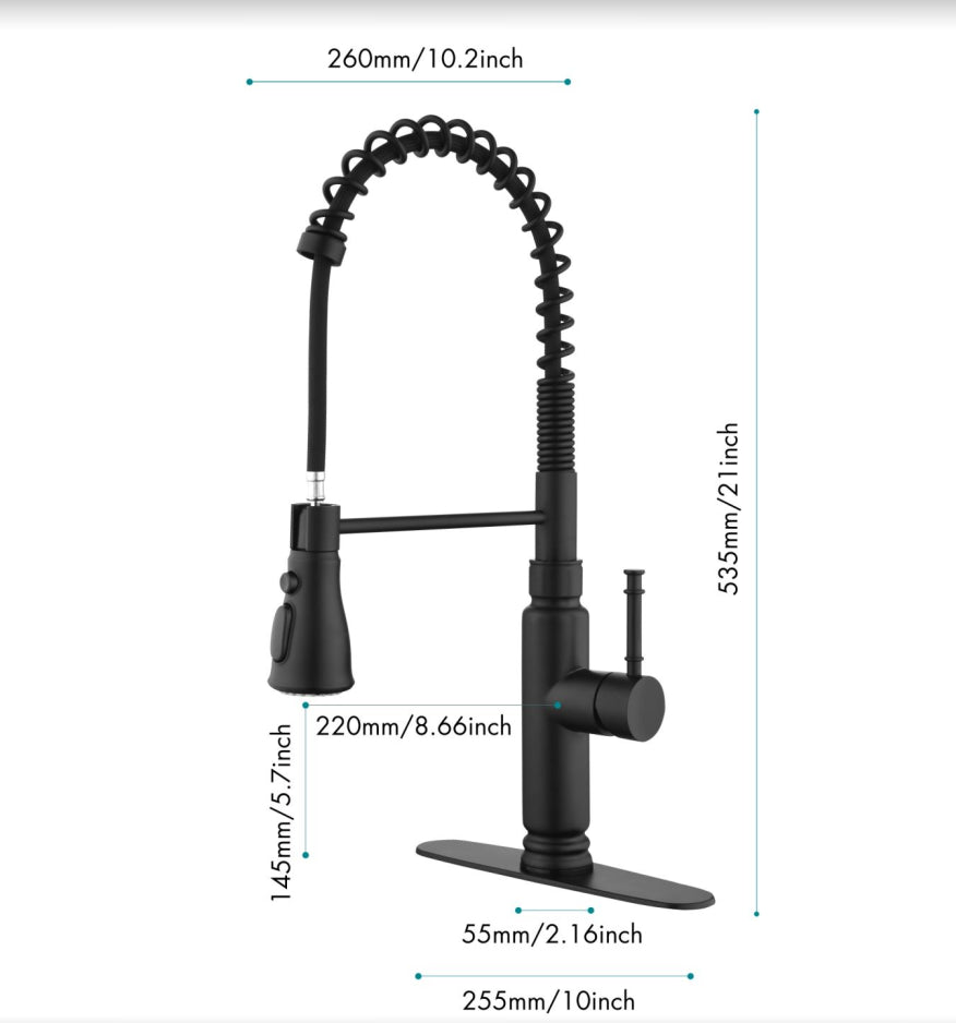 Touch Kitchen Faucet With Pull Down Sprayer Matte Black Stainless Steel