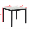 5 Piece Dining Table And Chair Set, Wooden Dining Table And Chair With 4 Chairs For Small Spaces, Modern Square Counter Height Dining Table, Compact Mid Century Modern Home Table And Chair Set, Uphols Black Gray Solid Wood Mdf