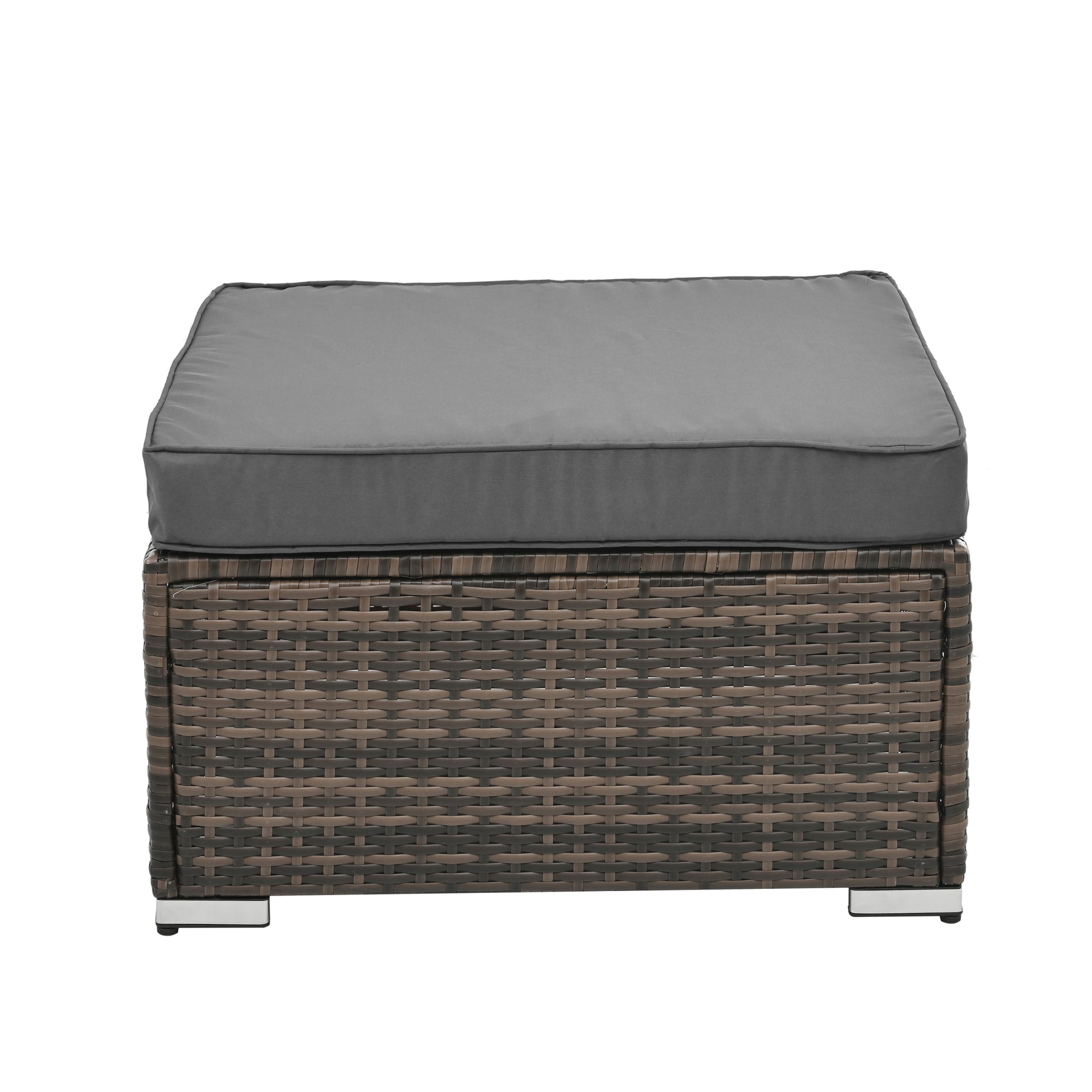 Patio Furniture, Outdoor Furniture, Seasonal Pe Wicker Furniture, 4 Set Wicker Furniture With Tempered Glass Coffee Table Brown Pe Rattan Iron Waterproof Fabric