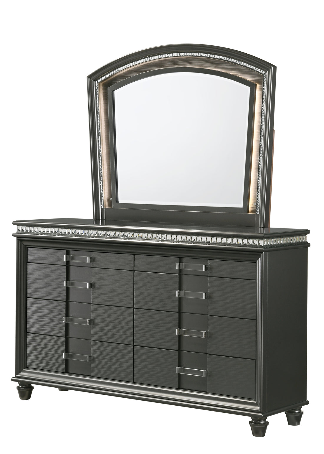 Adira Dresser Gray Dark Gray Wood