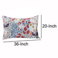 20 X 36 Ultra Soft King Pillow Sham, Floral Print, Microfiber, Multicolor Multicolor Fabric