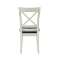 Two Tone Dining Chair With X Back, Set Of 2, Brown And White Brown White Wood