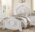 Classic White Finish Panel Bed Traditional Style Twin Size Bed Bedroom Furniture Wooden Box Spring Required Twin White Wood Bedroom Classic,Traditional Wood