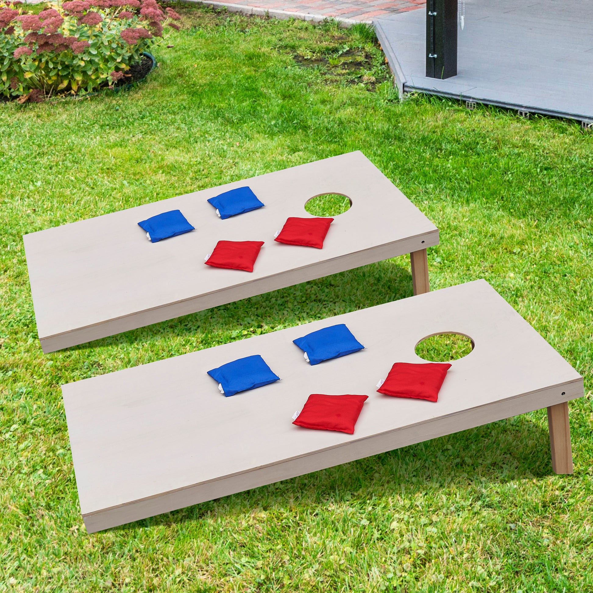 Wooden Cornhole Boards Set 4 X 2'', Portable Outdoor Yard Cornhole Game With 2 Wooden Cornhole Boards 8 Corn Hole Toss Bags And Bean Bags For Kids Adult Set Of 2 Wood Wood