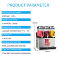 110V Commercial Slushy Machine 45L 3 Tank 1100W Stainless Steel Margarita Frozen Drink With Powerful Compressor Efficient Cooling Perfect For Supermarkets Cafes Restaurants Bars Silver Iron Plastic