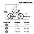 A2660 Ecarpat Mountain Bike 26 Inch Wheels, 21 Speed Full Suspension Mens Womens Trail Commuter City Mountain Bike, Carbon Steel Frame Disc Brakes Thumb Shifter Front Fork Rear Shock Absorber Bicycles Cycling Gray Without Durable Garden & Outdoor Classic